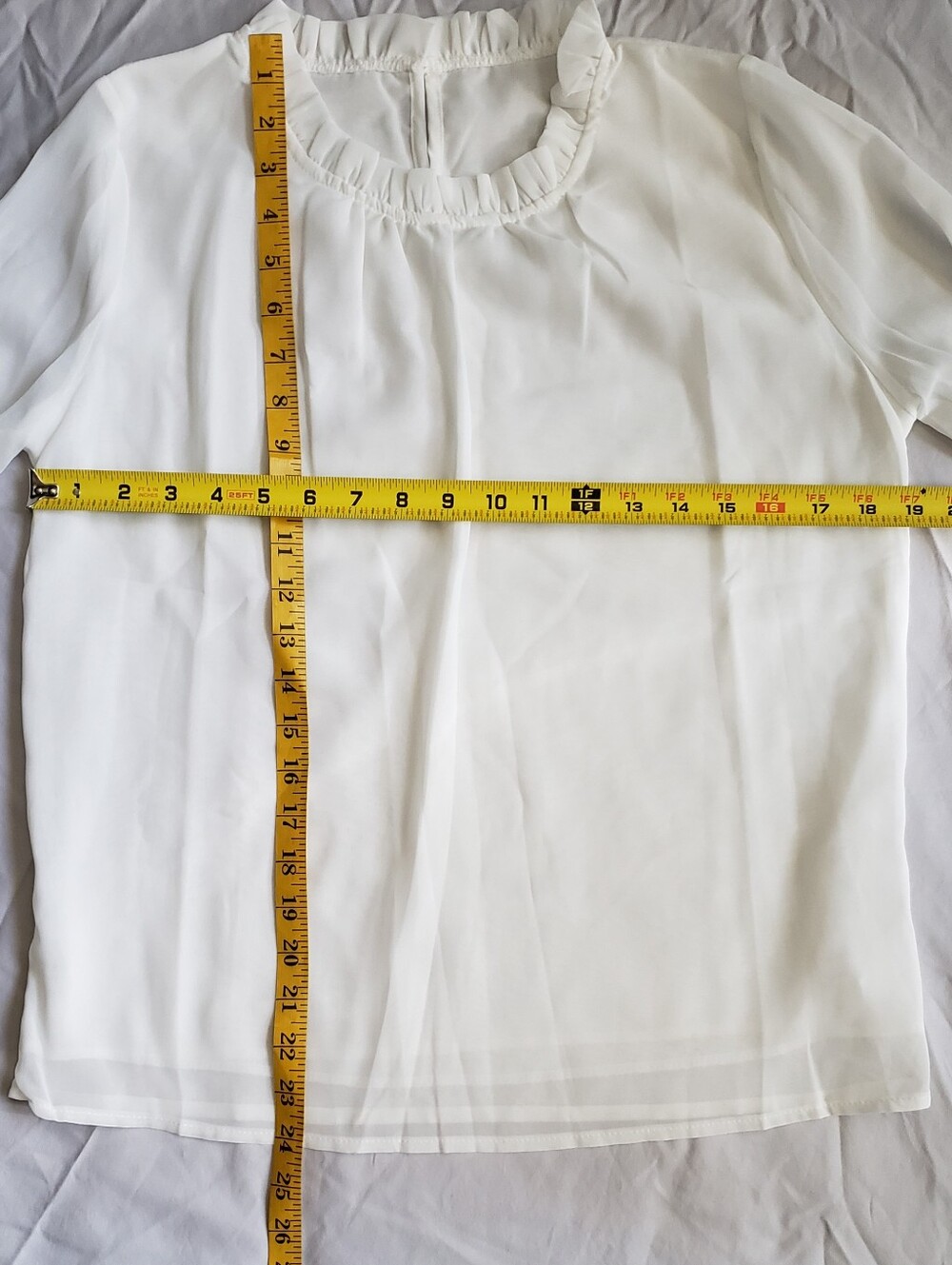 Sheer White Ruffle Blouse - Picture 11 of 12